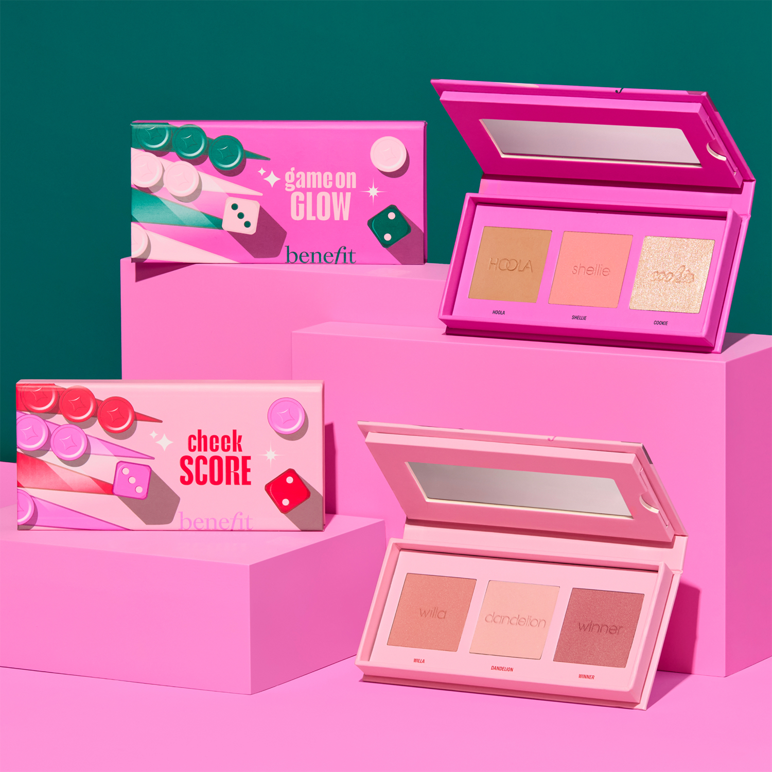 HOLIDAY GAME ON GLOW (PALETA DE RUBOR, BRONCEADOR E ILUMINADOR MINI)